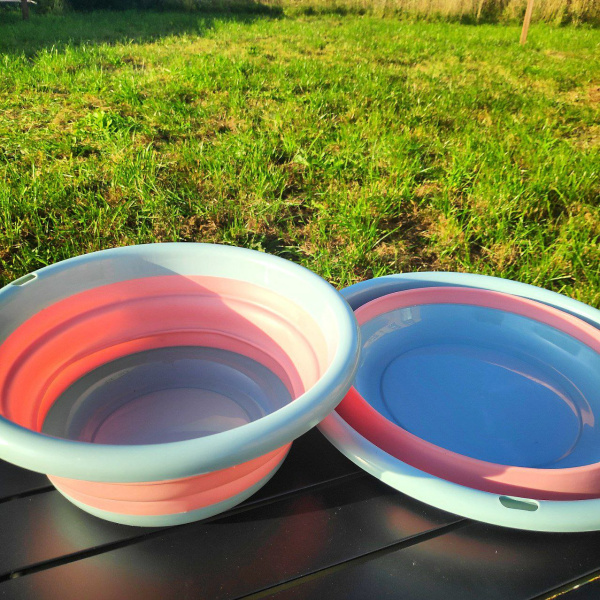 Тарелка силиконовая складная 25х16х10 см. / Миска туристическая круглая